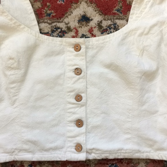 Free People Shoulder tie heavy cotton crop top - Picture 4 of 6